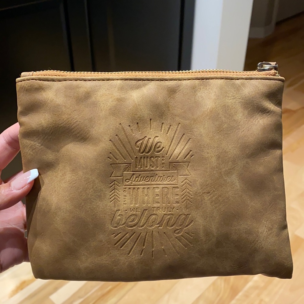 Small faux suede pouch